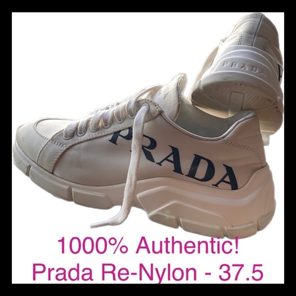 Prada Re-Nylon Sneakers 1000% Authenticated - 37 1/2 Please Read Description - Picture 1 of 16